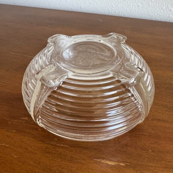 Art Deco Ribbed Glass Vanity Jar, Trinket Dish - Picture 5 of 8